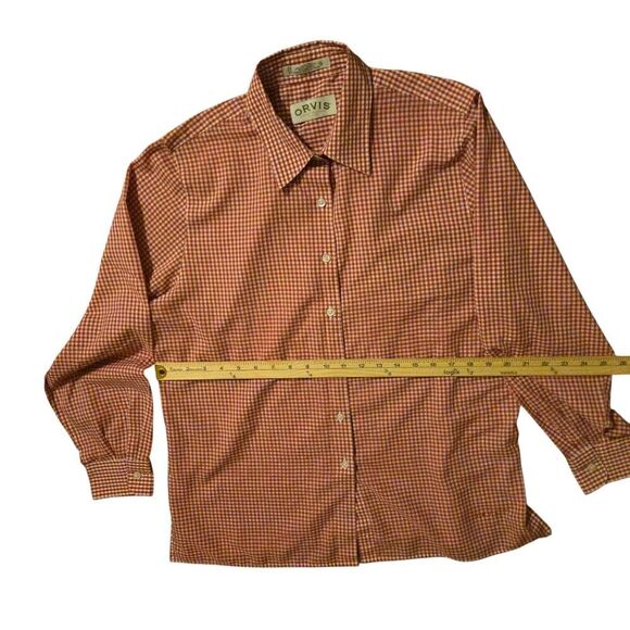 Orvis Gigham Women's Size 14 Red Button Down Shirt Country Prairie - Picture 5 of 7